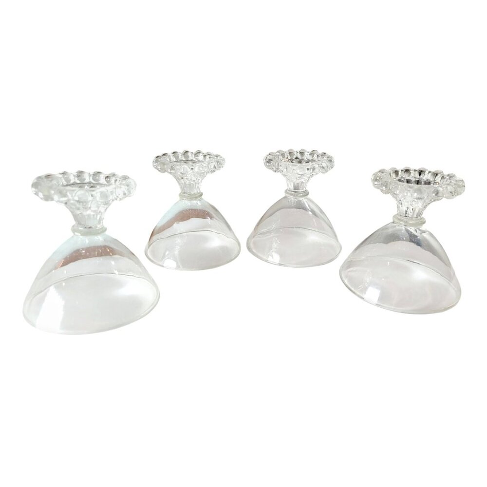 Vintage Anchor Hocking Berwick Boopie Clear Glass Sherbet Dessert Cups Set Of 4 - Picture 2 of 7